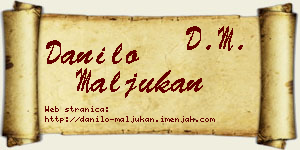 Danilo Maljukan vizit kartica